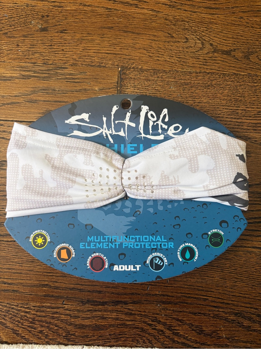 Salt Life White and Light Gray Camo Headband